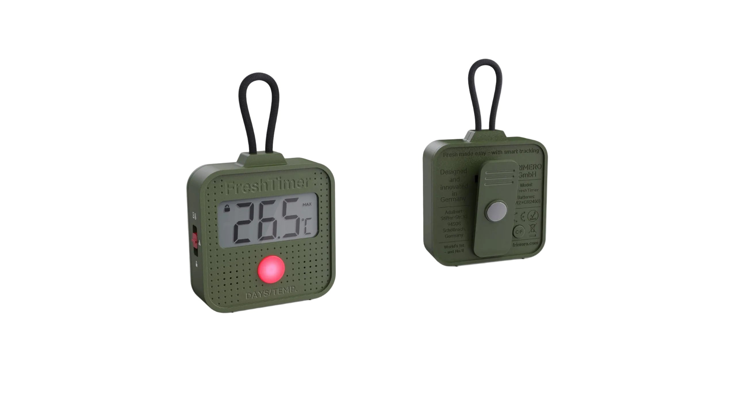 FreshTimer - Day Tracking Timer mit Count-Up und Count-Down Funktion zur Bestimmung von Tagen und Temperaturschwellen