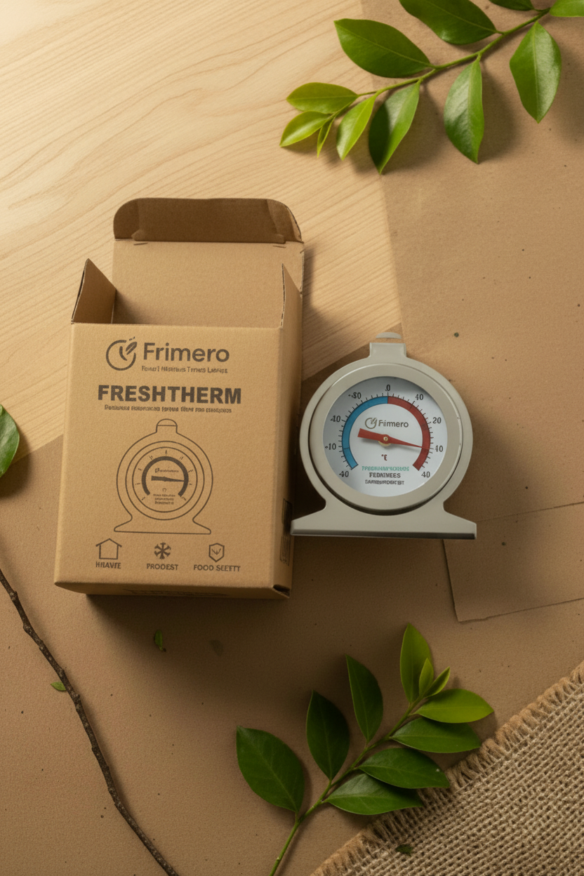 FreshTherm Praktisches hochwertiges analoges Edelstahl Kühlschrank- & Gefrierschrankthermometer
