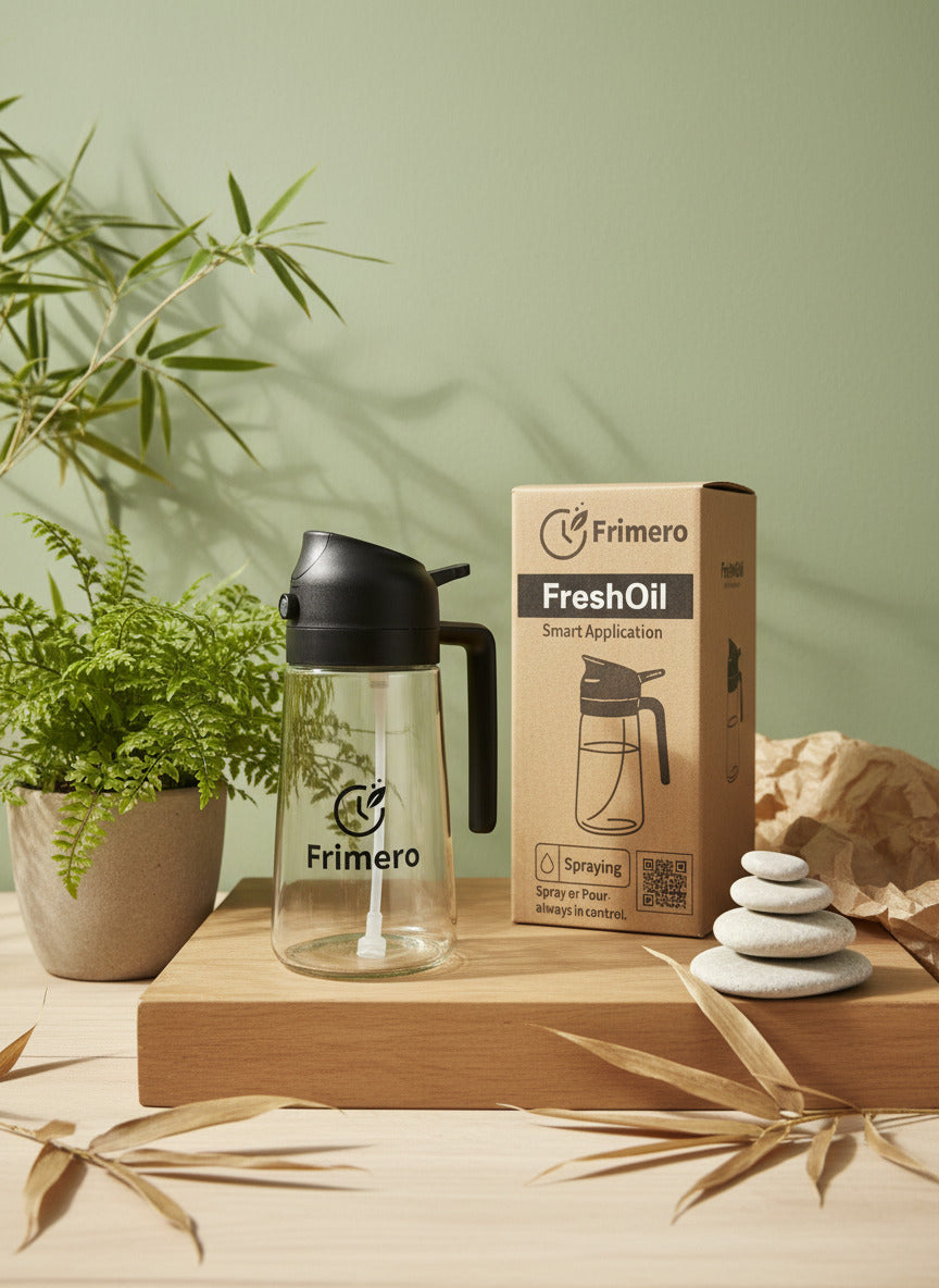 FreshOil - 2-in-1 Ölsprühflasche mit Glaskörper 470ml